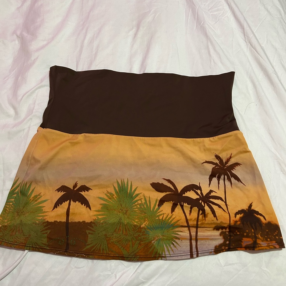 Victoria's Secret Brown and Tan Palm Swim Sarong